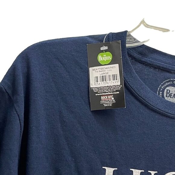 The Beatles Navy Blue White T-Shirt 2017, Lucy in the Sky, 100% Cotton, Large - Picture 3 of 4